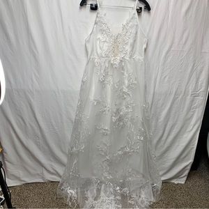 Spaghetti Strap Wedding Dress with Lace Detailing
